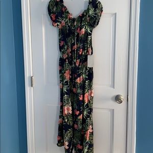 Flower print jumpsuit